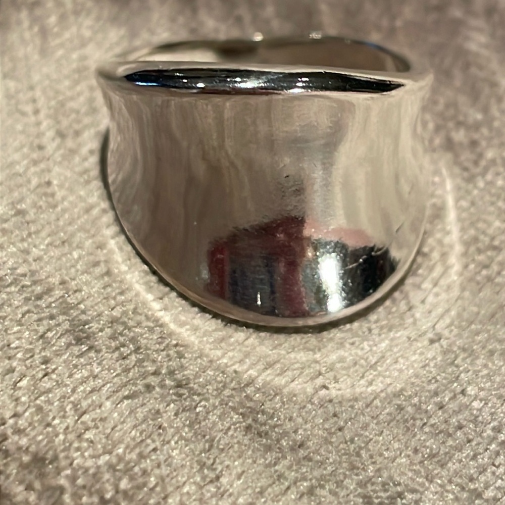 Silver Minimalist Wave Ring Size 6.75 925 Sterling Silver